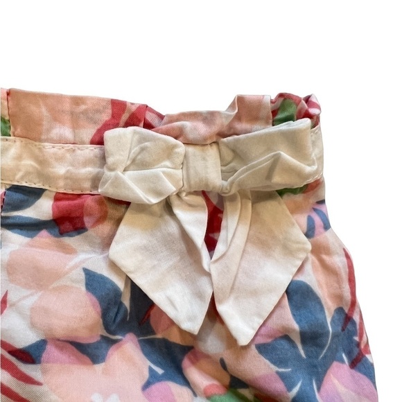 Janie & Jack 6m- 12m ruffle short shorts, pink with tropical floral pattern - Picture 5 of 8